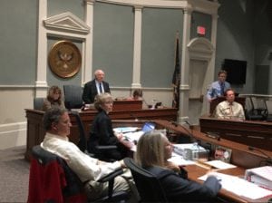 Tompkins County Legislator Chair Michael Lane stands in front of the legislature on Nov. 9. Photo credit: Laura Rosbrow-Telem.